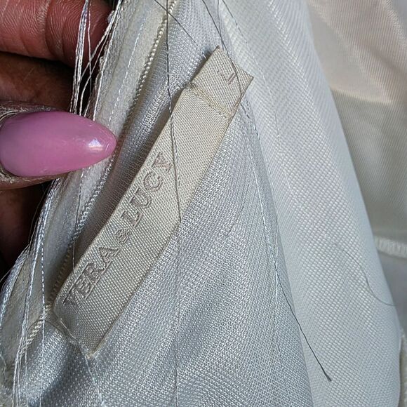 Tassel Fringe Deep V Off White Body Suit Vera & Lucy Sz L - Picture 7 of 10